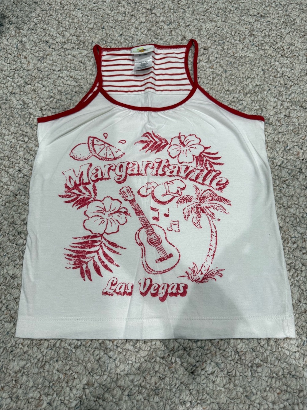 Margaritaville White and Red Graphic Kids Tank